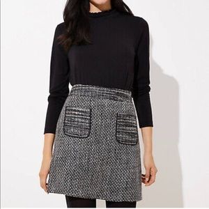 NOWT LOFT Black Grey Tweeted Packets, zipper mid rise pencil skirt.
